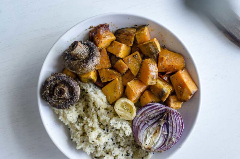 Couscous met zoete aardappel en groenten uit de oven