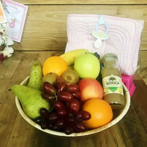 Fruitmand verschoningsmatje roze
