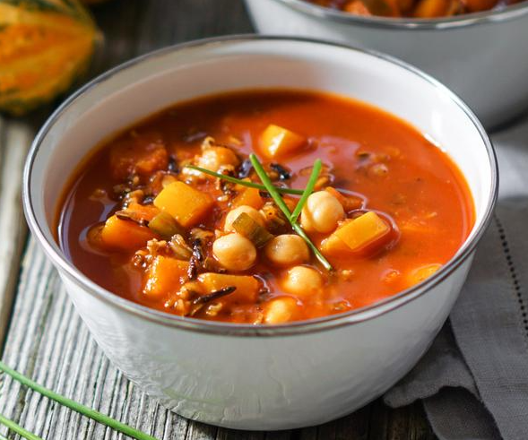 Stoofpot kikkererwten met pompoen